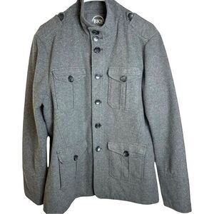 🥳 3/$26 BKE Military Style Wool Blend Jacket Gray Large